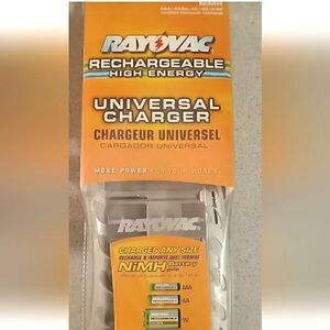 Rayovac rechargeable high energy universal battery charger